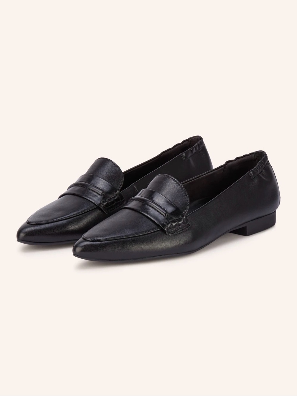 Paul Greene Leather Penny Loafers Pointed Toe Black Women’s 6.5
